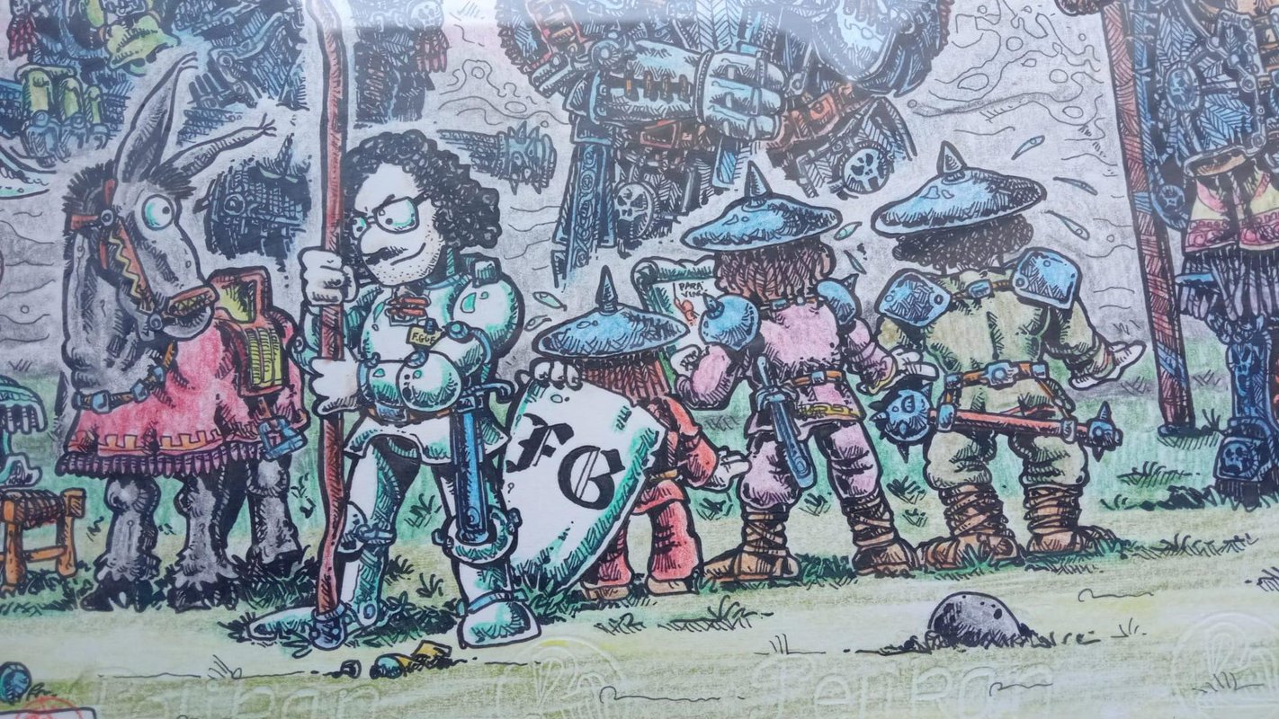 Un mio disegno dei primi anni '80 con una caricatura di mio padre