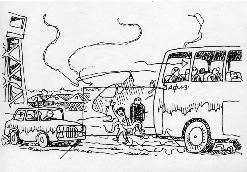 They are chinese. They try to stop the vehicles without result.