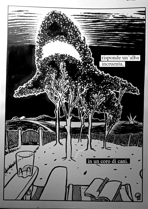 risponde un'alba incruenta, in un coro di cani.