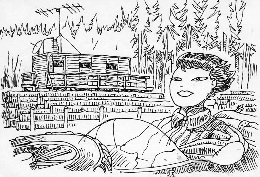 …lumberjack barracks. – …baracche di taglialegna.