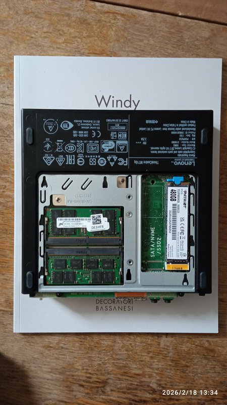 The bottom of a ThinkCentre with the NVME SSD